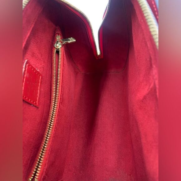Auth Louis Vuitton Vtg Castilian Red Epi Leather Pont Neuf PM Handbag Tote Purse - Picture 15 of 16